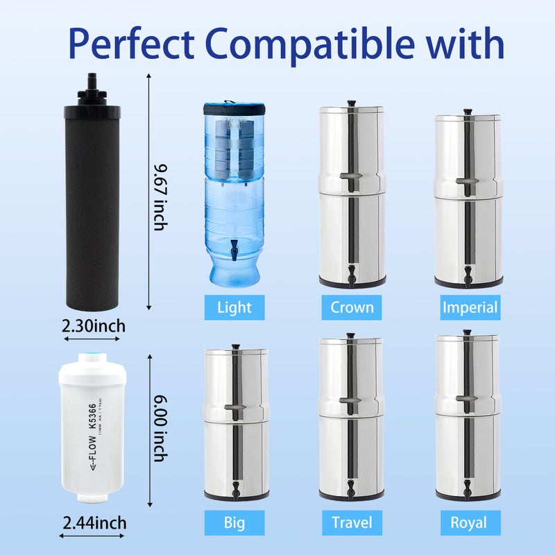 Renami Gravity Water Filter Replacement for Berkey BB9-2 Black Filters & PF-2 Fluoride Filters  Compatible with Berkey Gravity Water Filter System  Combo Pack - Image 2